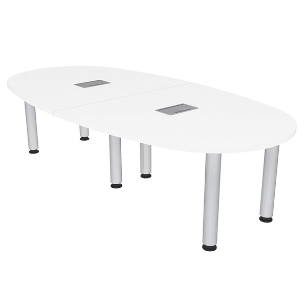 45 in W, 96 in L, 29 in H, Engineered Wood Top, White